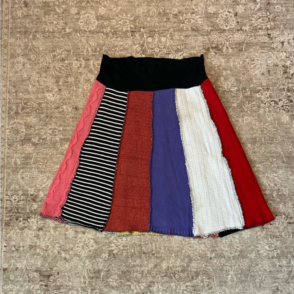 Vintage Patchwork A-Line Skirt